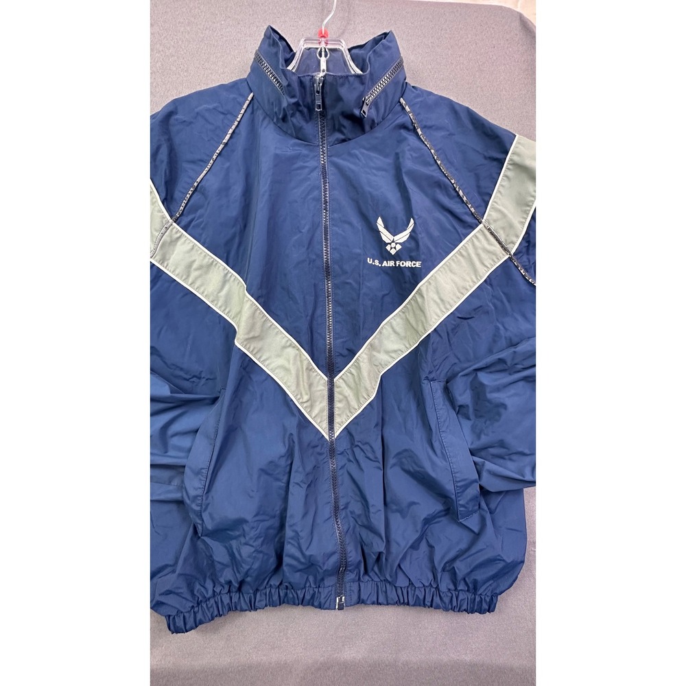 US Air Force PT Jacket Navy Blue Skilcraft Windbreaker Training Coat‎ size Large